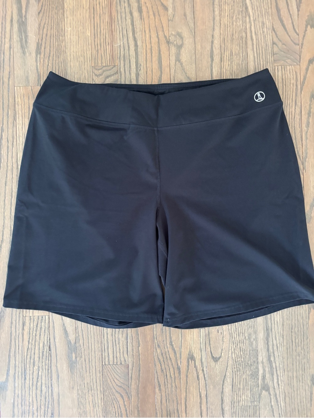 Lands' End Black Women’s Athletic Shorts with Wide Waistband, Size 2X